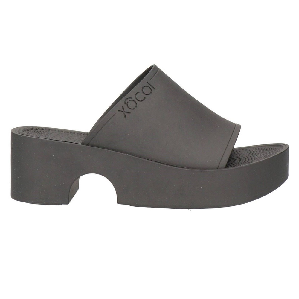 XOCOI Black Rubber Slide Sandals Size 7